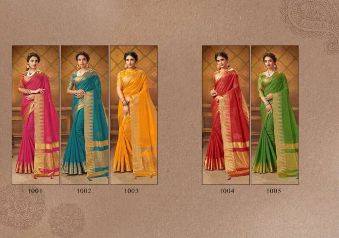 Saroj Juhi Cotton Silk Latest fancy Festive Wear Designer Cotton Sarees Collection
